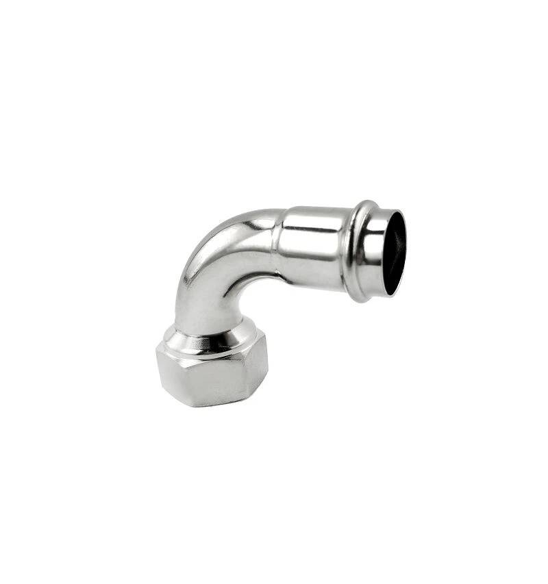 Naaraslankapuristin 90DEG kyynärpää